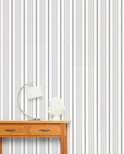 Load image into Gallery viewer, Heacham Stripe Dark Seaspray Wallpaper
