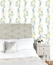 Load image into Gallery viewer, Floral Stripe Grey-Green Wallpaper
