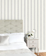 Load image into Gallery viewer, Heacham Stripe Silver Wallpaper