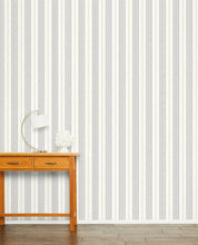 Load image into Gallery viewer, Heacham Stripe Silver Wallpaper