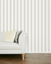 Load image into Gallery viewer, Heacham Stripe Silver Wallpaper