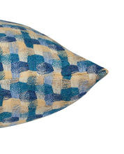 Load image into Gallery viewer, Kew Check Dark Seaspray Cushion