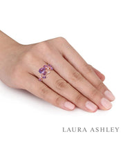 Load image into Gallery viewer, Amethyst & Diamond Leaf Ring