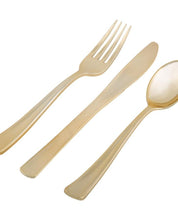 Load image into Gallery viewer, Blush Gold Coupe Pattern 56 Piece Party Set (Setting for 8)