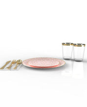 Load image into Gallery viewer, Blush Gold Coupe Pattern 56 Piece Party Set (Setting for 8)