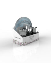 Load image into Gallery viewer, Ice Blue Silver Coupe Pattern 56 Pc Party Set (Setting for 8)