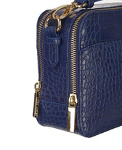Load image into Gallery viewer, Crocodile Cobalt Square Cross Body Bag