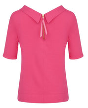 Load image into Gallery viewer, Hot Pink Zip Neck Bardot Top