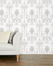 Load image into Gallery viewer, Josette Silver Glitter Wallpaper
