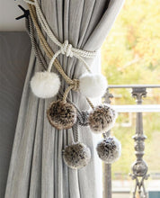 Load image into Gallery viewer, Dartmoor Grey Faux Fur Curtain Tieback
