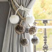 Load image into Gallery viewer, Dartmoor Grey Faux Fur Curtain Tieback
