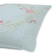 Load image into Gallery viewer, Becky Floral Wreath Duck Egg Cushion
