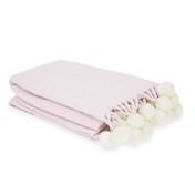 Load image into Gallery viewer, Blush Pom Pom Knitted Blanket
