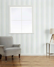 Load image into Gallery viewer, Cornish Stripe Grey Green Wallpaper
