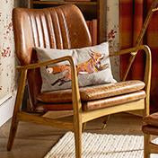 Load image into Gallery viewer, Fox Embroidered Cushion
