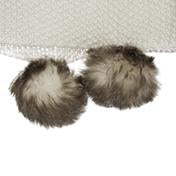 Load image into Gallery viewer, Knitted Faux Fur Pom Pom Throw
