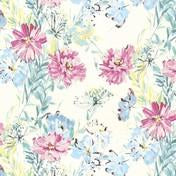 Load image into Gallery viewer, Cosmos Off White / Grey-Green Wallpaper
