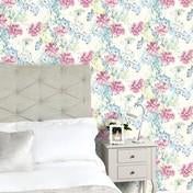 Load image into Gallery viewer, Cosmos Off White / Grey-Green Wallpaper
