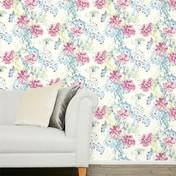 Load image into Gallery viewer, Cosmos Off White / Grey-Green Wallpaper
