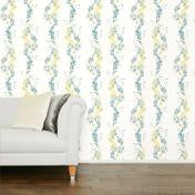 Load image into Gallery viewer, Floral Stripe Grey-Green Wallpaper
