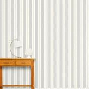 Load image into Gallery viewer, Heacham Stripe Silver Wallpaper
