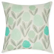 Load image into Gallery viewer, Editions Serena Aqua Embroidered Cushion
