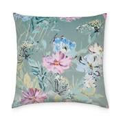 Load image into Gallery viewer, Cosmos Printed Velvet Grey Green Cushion
