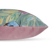 Load image into Gallery viewer, Cosmos Printed Velvet Grey Green Cushion
