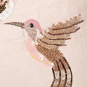 Load image into Gallery viewer, Hummingbird Embellished Blush Cushion
