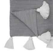 Load image into Gallery viewer, Gable Knitted Tassel Grey Throw
