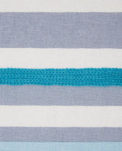 Load image into Gallery viewer, Editions Aqua Stripe Embroidered Cushion

