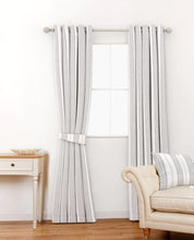 Load image into Gallery viewer, Heacham Stripe Silver Curtain Fabric
