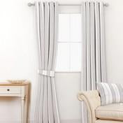 Load image into Gallery viewer, Heacham Stripe Silver Curtain Fabric
