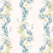 Load image into Gallery viewer, Floral Stripe Grey Green Curtain Fabric
