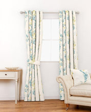 Load image into Gallery viewer, Floral Stripe Grey Green Curtain Fabric
