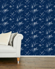 Load image into Gallery viewer, Pussy Willow Midnight Floral Wallpaper
