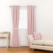 Load image into Gallery viewer, Heacham Stripe Cranberry Curtain Fabric
