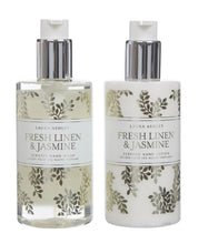 Load image into Gallery viewer, Fresh Linen and Jasmine Hand Wash and Lotion Gift Set
