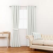 Load image into Gallery viewer, Heacham Stripe Duck Egg Curtain Fabric
