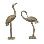Load image into Gallery viewer, Gold Crane Objects Set of 2
