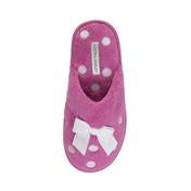 Load image into Gallery viewer, Embroidered Dot Magenta Slipper with Bow
