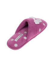 Load image into Gallery viewer, Embroidered Dot Magenta Slipper with Bow

