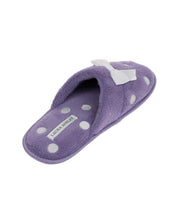 Load image into Gallery viewer, Embroidered Dot Purple Slipper with Bow
