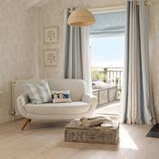 Load image into Gallery viewer, Awning Stripe Seaspray Ready Made Curtains
