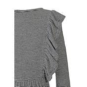 Load image into Gallery viewer, Black and Ivory Stripe Ruffle Dress
