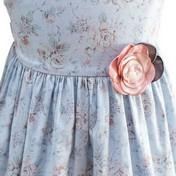 Load image into Gallery viewer, Chambray Floral Toddler Dress
