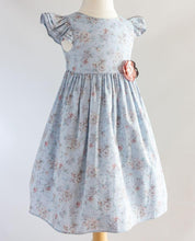 Load image into Gallery viewer, Chambray Floral Toddler Dress
