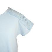 Load image into Gallery viewer, Light Blue Eyelet Trim Top

