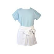 Load image into Gallery viewer, Light Blue Eyelet Trim Top
