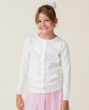 Load image into Gallery viewer, Ivory Front Sequin Long Sleeve Cardigan
